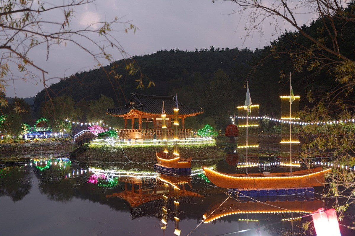 야간 조명과 어우러진 환상적인 가을 정취를 느낄 수 있다. / 태안군 제공