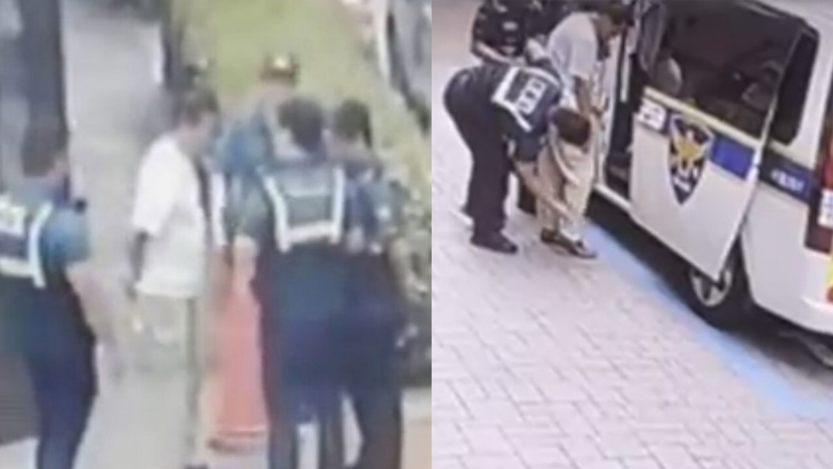 지난 8월 서울 관악구 신림역 인근에서 기동순찰대 순찰 중 덜미를 잡힌 사기 피의자 / 서울경찰청 제공