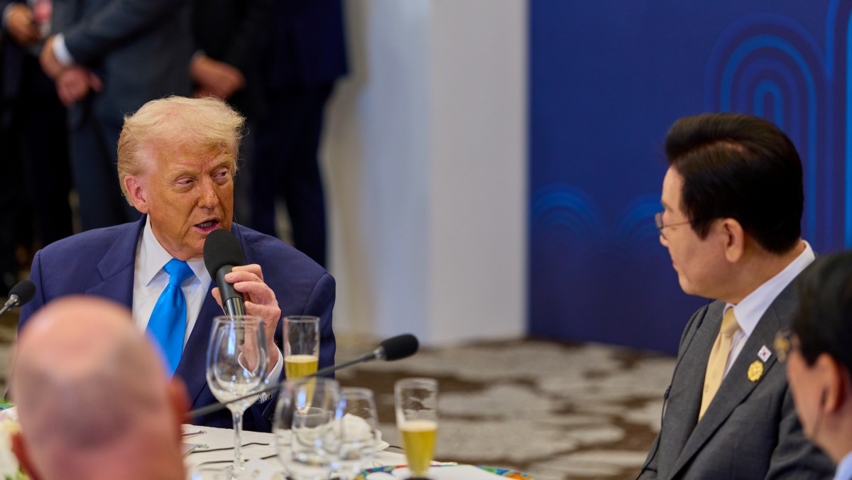 축사하는 도널드 트럼프 미 대통령 / 뉴스1