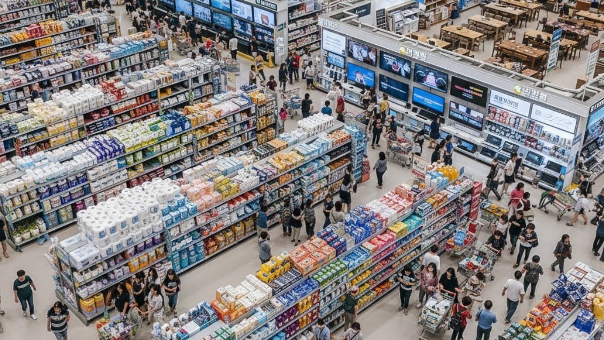 쇼핑하는 사람들. 기사 내용을 바탕으로 AI가 생성한 자료사진.