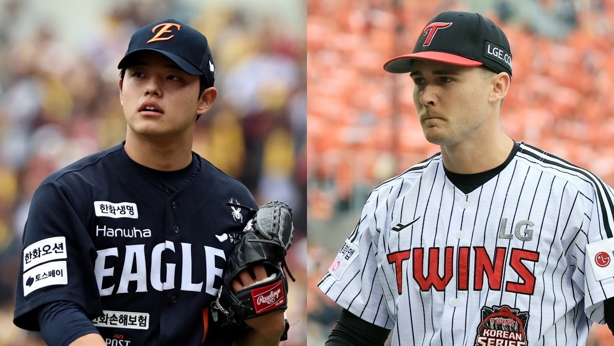 한화 문동주(왼쪽)와 LG 톨허스트(오른쪽) / 뉴스1
