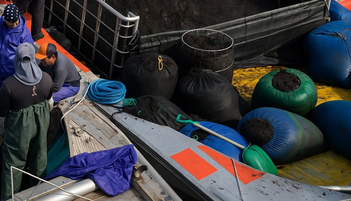 진도 곱창김(물김) 위판 모습. AI를 활용해 원본 사진의 해상도 등을 향상시켰다. / 진도군 제공