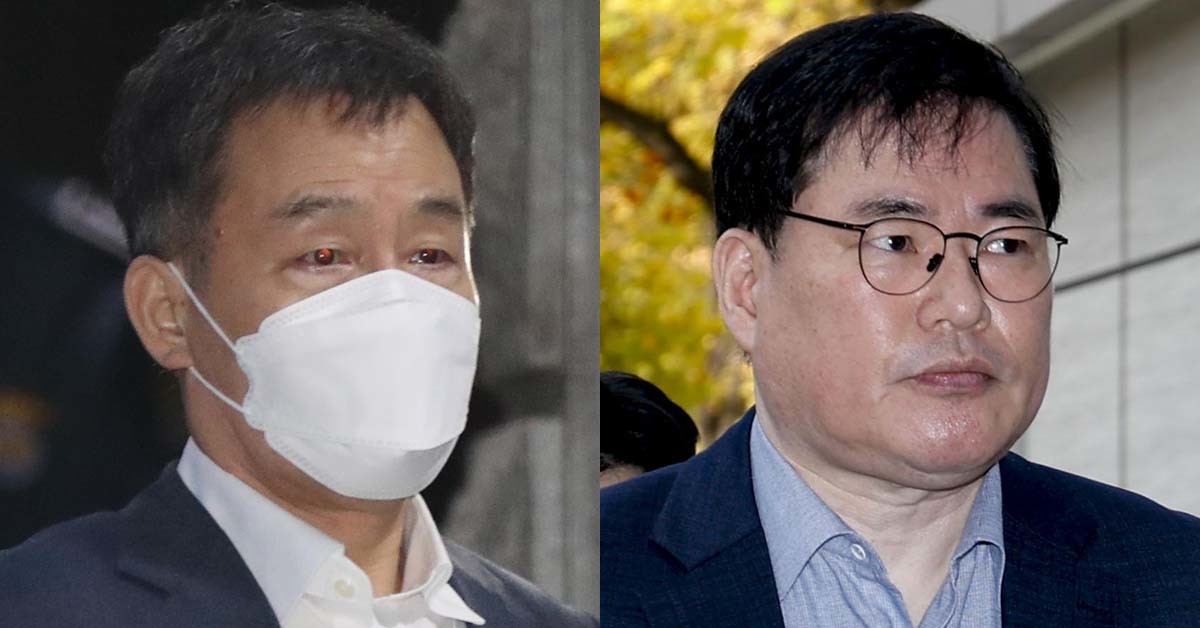 화천대유자산관리 대주주 김만배(왼쪽) 씨와     유동규 전 성남도시개발공사 기획본부장. / 뉴스1