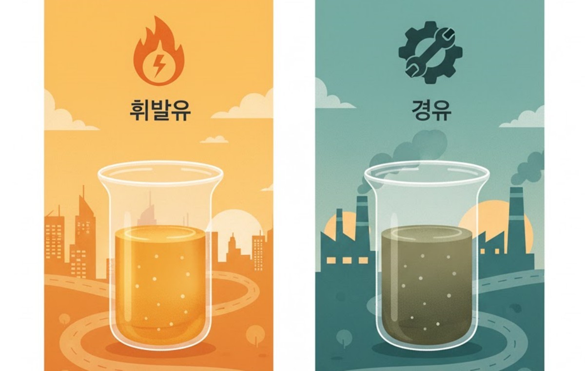 휘발유와 경유. 기사 내용을 바탕으로 AI가 생성한 일러스트.