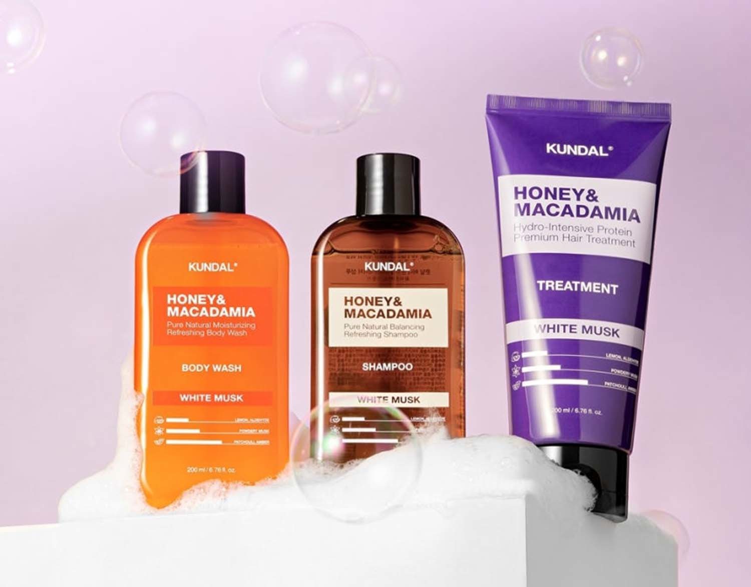 CU가 쿤달과 함께 200mL의 소용량·저가 헤어·바디 케어 상품 3종을 선보인다. / CU