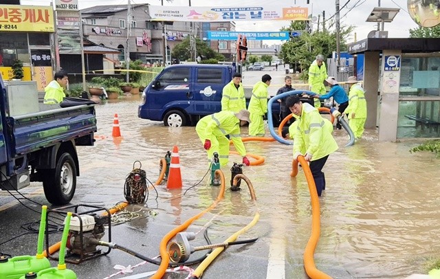 지난 7월 집중호우 당시 산포면 소재지 침수지역