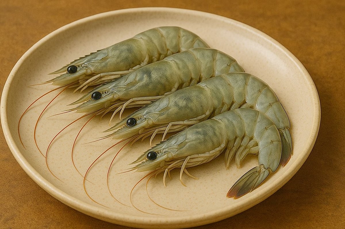 생새우(대하) 모습. 기사 이해를 돕기 위해 AI를 활용해 제작한 자료 이미지. 실제 모습과 다소 차이가 있을 수 있다. 생새우를 넣은 김치는 발효가 매우 빠르게 진행된다는 점에서 주의가 필요하다. 생새우에는 단백질 분해 효소(프로테아제)와 키틴 분해 효소 등이 다량 포함돼 있다. 이런 효소들은 배추나 무의 세포벽을 부드럽게 만들어 조직을 빨리 연하게 하고 그 결과 김치가 쉽게 무르고 물러질 수 있다. 또 생새우는 수분과 단백질이 많기 때문에 젖산균이나 부패균의 활동을 빠르게 촉진한다. 온도가 조금만 높아도 발효 속도가 급격히 빨라져 김치가 금방 익고 시어버리는 현상이 나타난다.