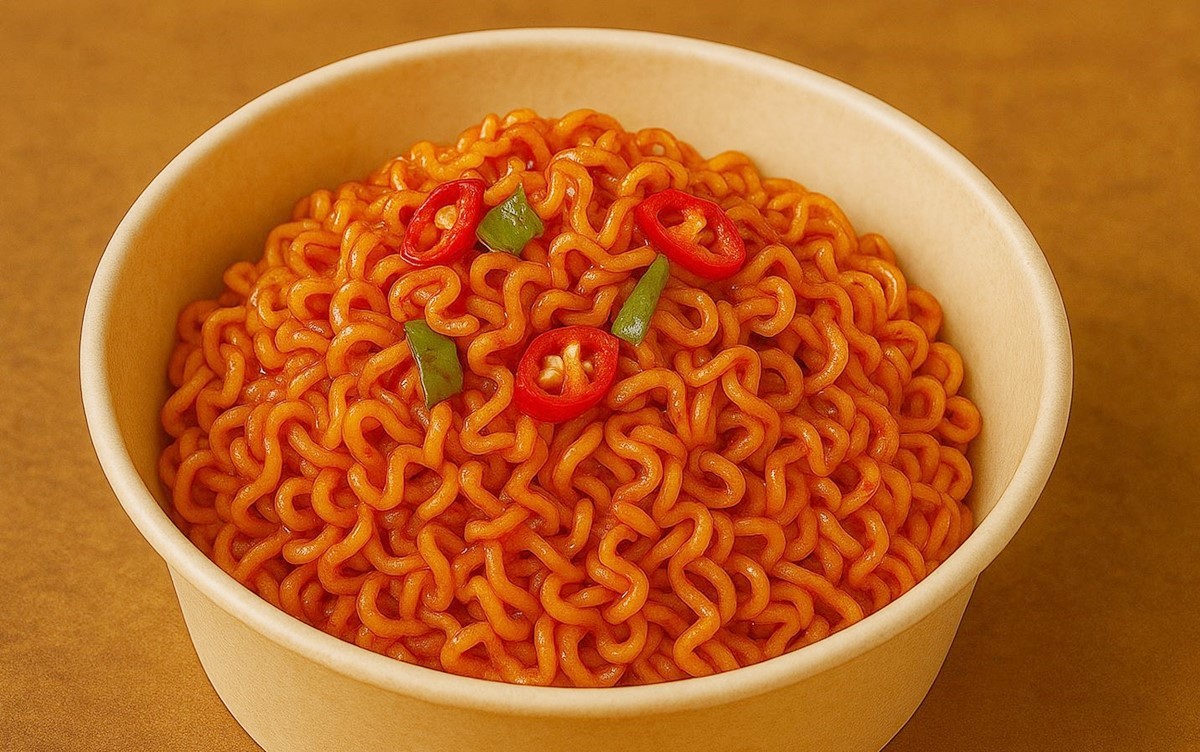 신라면 툼바가 그릇에 담겨 있는 모습. 기사 이해를 돕기 위해 AI를 활용해 제작한 자료 사진입니다. 실제 모습과 다소 차이가 있을 수 있습니다.