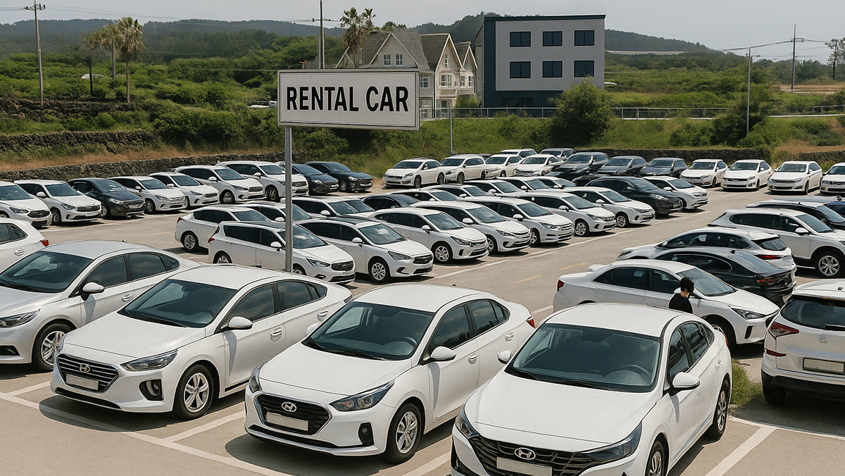 생성형 AI로 제작한 렌터카 차고지의 모습.