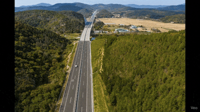 기사 내용을 바탕으로 AI가 생성한 포항~영덕 고속도로 시뮬레이션 가상 영상.