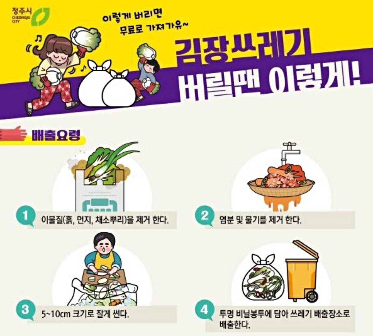 '김장 쓰레기 버릴 땐 이렇게!' / 청주시 제공