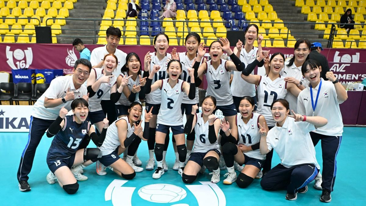 U-16 아시아선수권에 참가한 한국 U-16 여자배구 대표팀. 자료사진. / 아시아배구연맹