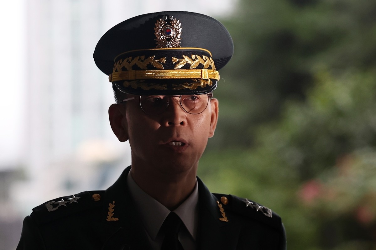 '평양 무인기 투입' 외환 혐의 관련 조사를 받기 위해 특검에 출석한 김용대 드론사령관 / 뉴스1