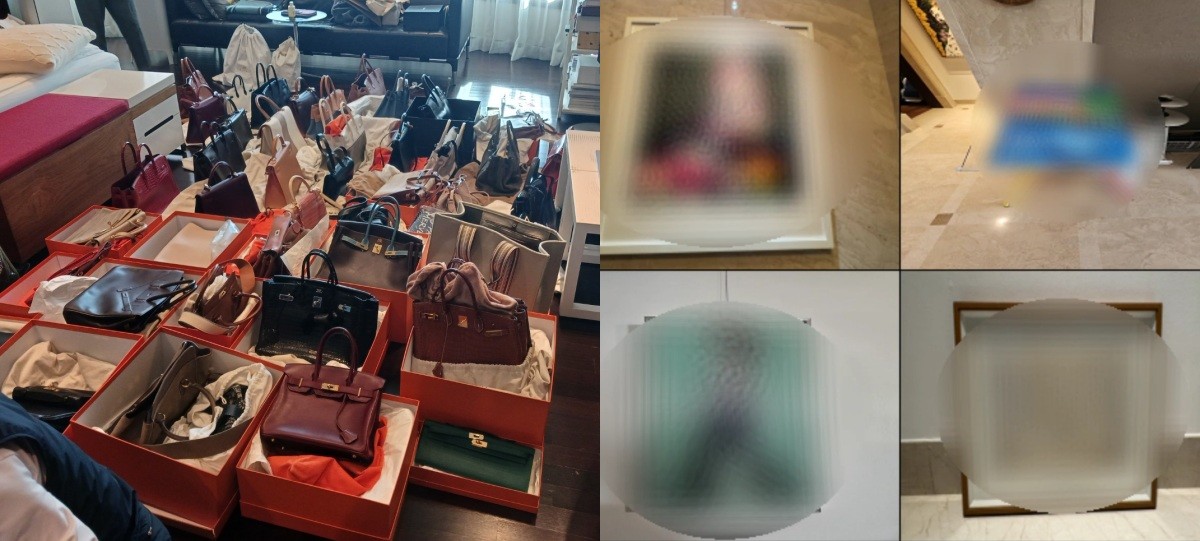 오렌지색 종이박스 펼쳐보니 … 방안 가득 명품 에르메스 가방, 60점 모두 압류 / 국세청 제공