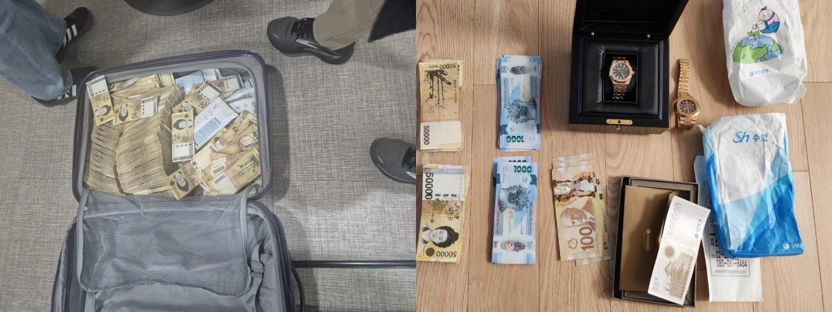 현금 등 압류에도 태연하게 대응하던 체납자 … 철수 후 배우자가 수 억원 현금을 여행가방으로 몰래 옮기다 CCTV에 포착 / 국세청 제공