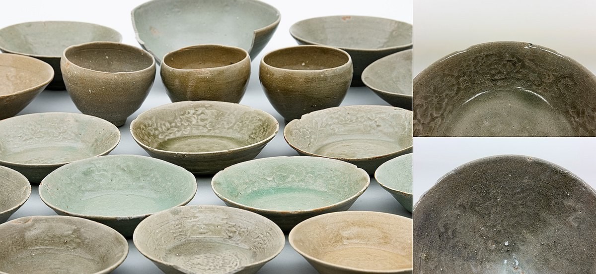 태안 마도 해역 음파 탐사 중에 발견된 청자 다발의 세부 문양 / 국립해양유산연구소