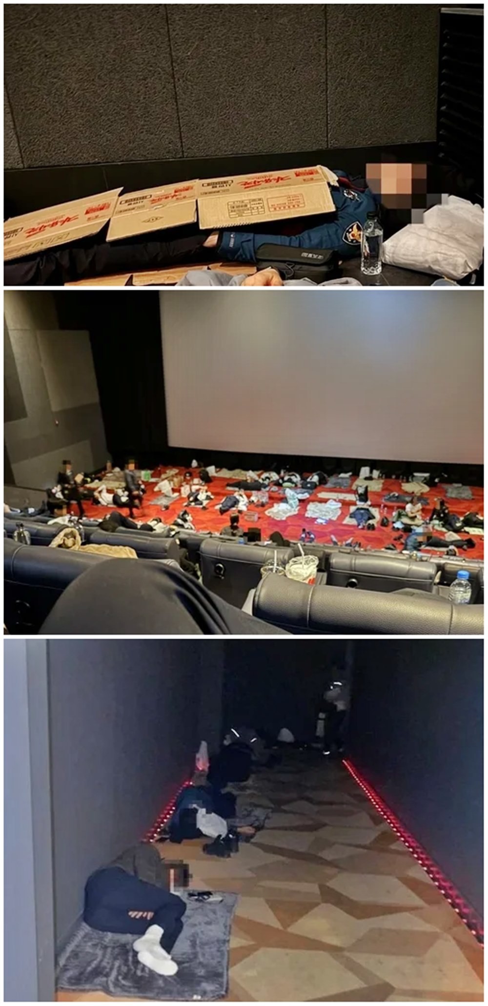 열악한 환경에서 잠을 청하고 있는 경찰관들 / 전국경찰직장협의회