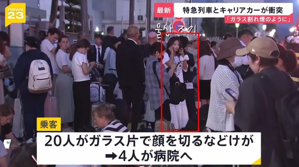 일본 TV에 출연한 유튜버(붉은색 원). / 유튜브 채널 '데일리 조이'