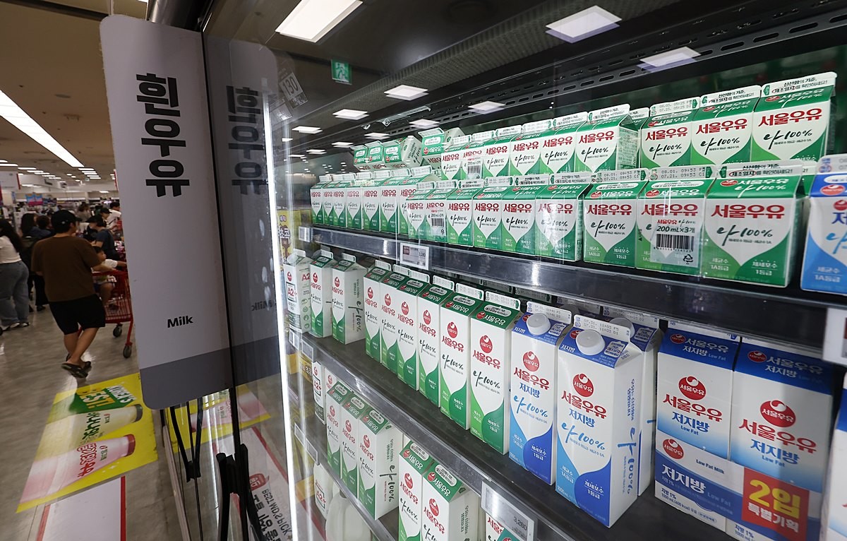 마트에서 팔고 있는 우유 모습. 기사 이해를 돕기 위한 자료 사진입니다. 기사 내용과 직접적인 관련은 없습니다.