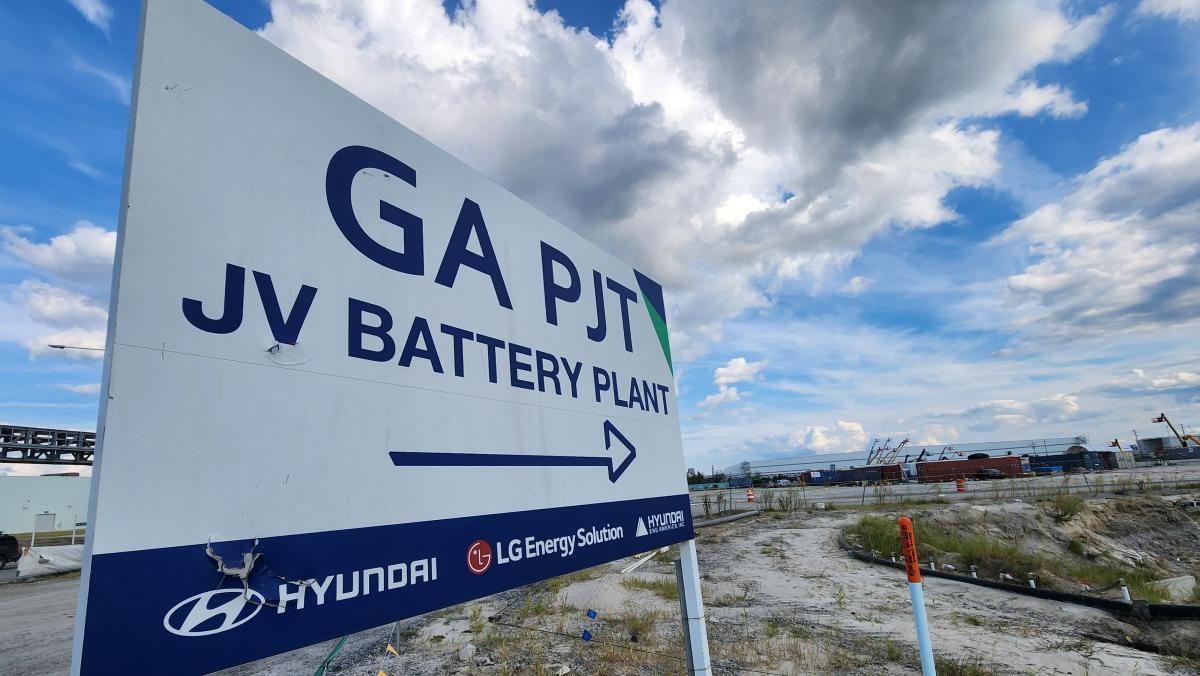 미국 조지아주 브라이언 카운티 엘러벨에 위치한 현대차-LG엔솔 배터리공장 건설 현장. / 연합뉴스