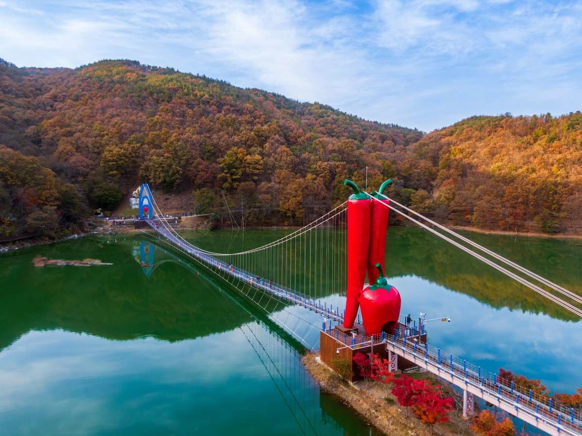 청양 천장호 출렁다리. / cstrike-shutterstock.com