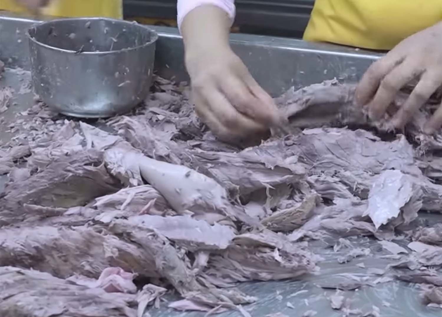 참치 가시를 고르는 모습. / EBS