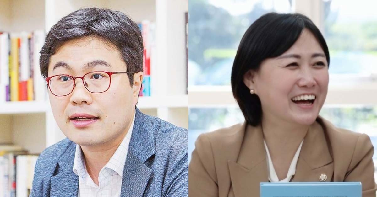 조용술(왼쪽) 국민의힘 대변인과 백승아 민주당 원내대변인. / 두 사람 페이스북