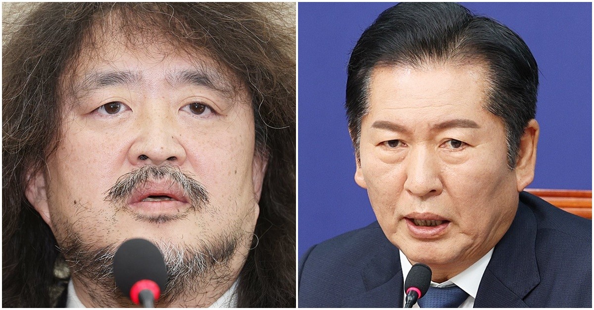 방송인 김어준 씨(왼쪽)와 정청래 더불어민주당 대표. / 뉴스1