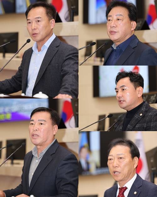 포항시의회 임시회 5분 자유발언에 나선 시의원들/이하 포항시의회