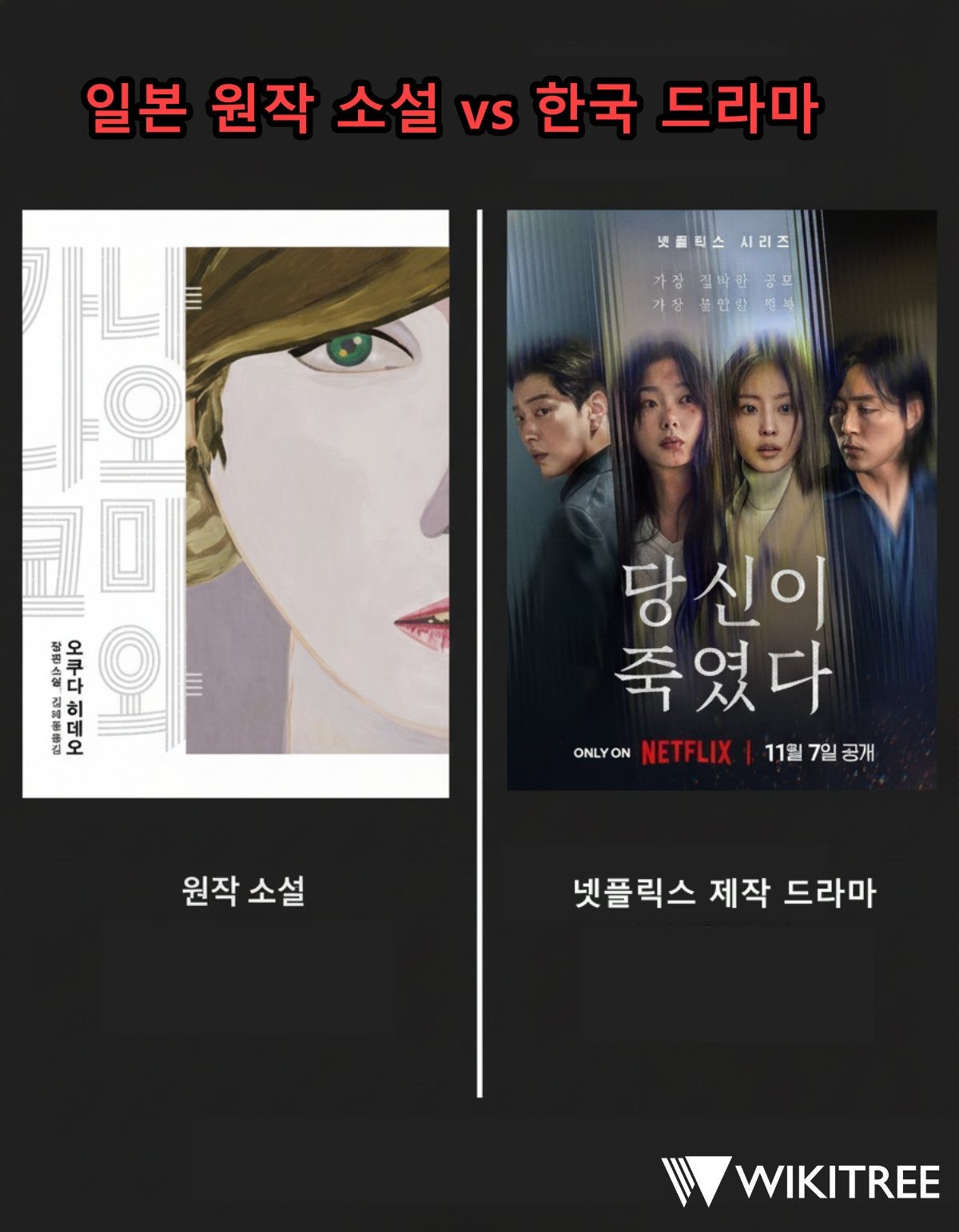 '원작과 드라마 차이점은?' / 예스24, 넷플릭스 제공 자료 바탕으로 제작한 이미지. / 위키트리