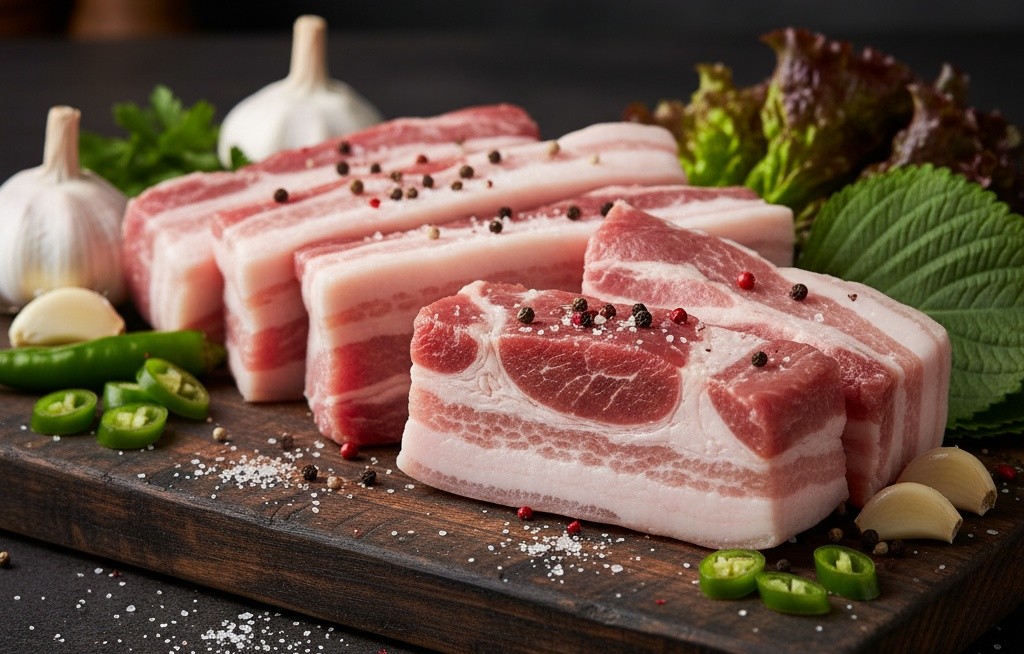 AI로 생성한 '삼겹살' 자료 이미지.