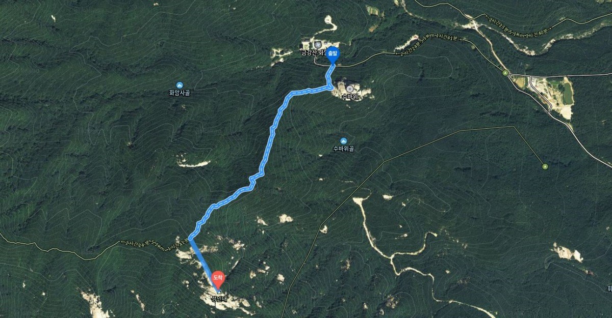 금강산 성인대 등산 코스 / 카카오맵 캡처