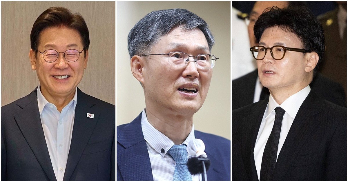 (왼쪽부터) 이재명 대통령, 문형배 전 헌법재판소장 권한대행, 한동훈 전 국민의힘 대표. / 뉴스1