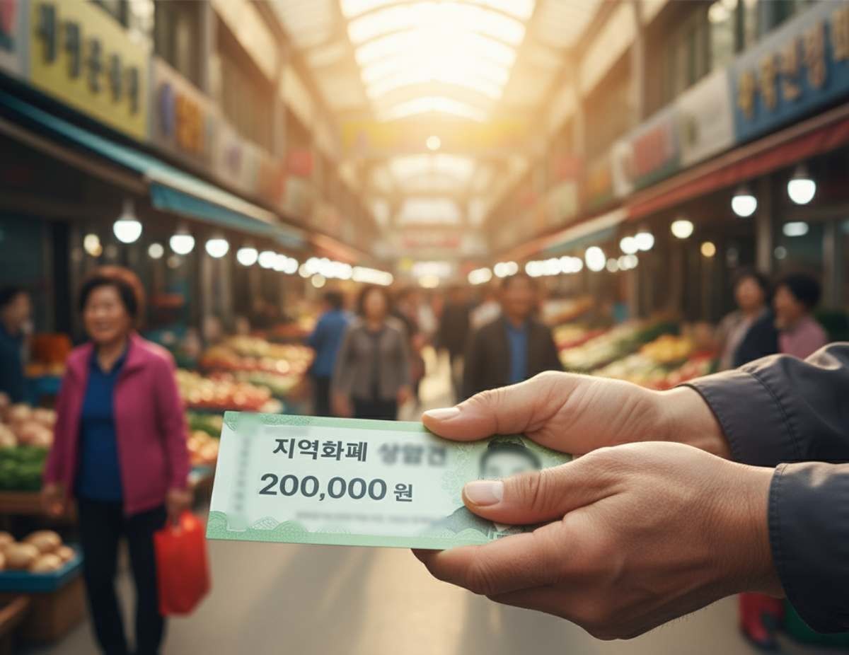 지역 경제 활성화를 위해 전 시민에게 1인당 20만원을 지급하는 순천시. 기사 내용을 바탕으로 AI가 생성한 자료사진.