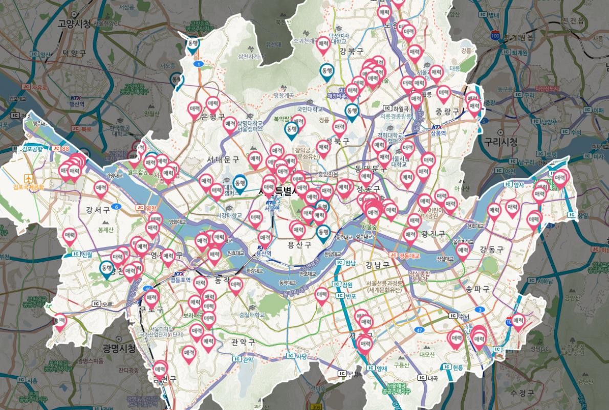 매력가든·동행가든 위치. / 스마트서울맵 제공