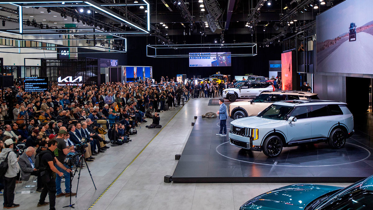 올 뉴 텔루라이드 발표를 보기 위해 운집한 현지 미디어. / 기아