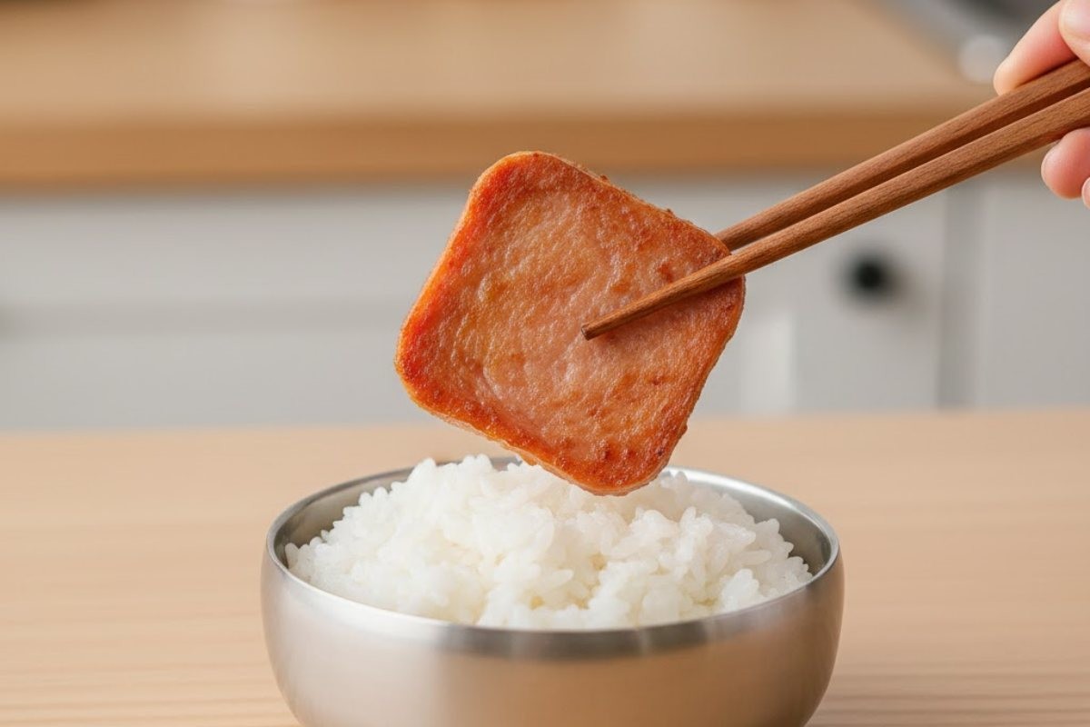 밥과 잘 어울리는 햄. AI가 생성한 자료사진.