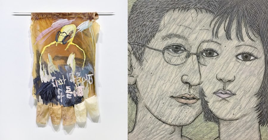 (왼쪽)최은희 作 ‘OKOKOK 읏읏읏 주조장에서 일하는 사람’, 손주왕 作 ‘너무 가까운 사랑’,   / 영천시 제공