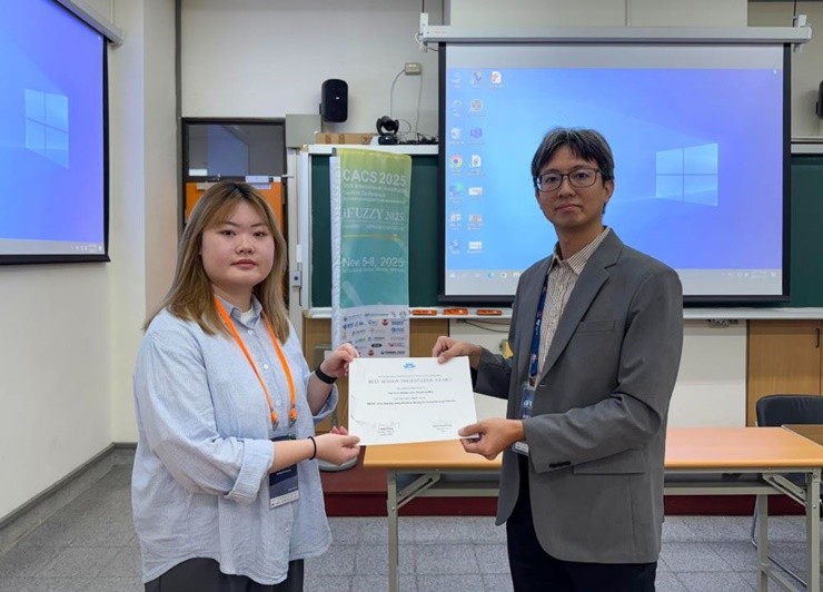 경남대학교 경남지능화혁신사업단이 대만 양밍치아오 국립대학교에서 열린 ‘2025 국제 퍼지이론 응용 학술대회(iFUZZY 2025)’에서 우수 발표 논문상을 수상했다.  / 사진제공=경남대