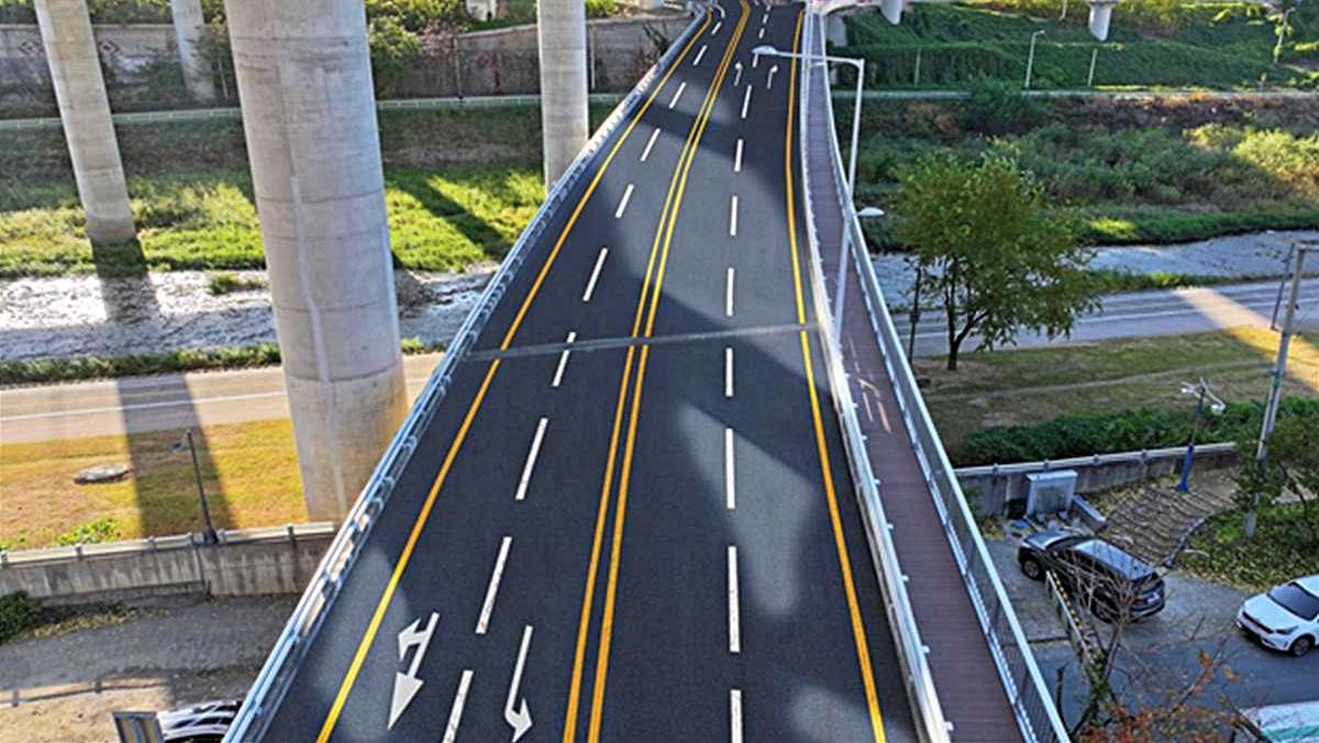 차로 확장 완료한 파동교 모습. / 대구시 제공