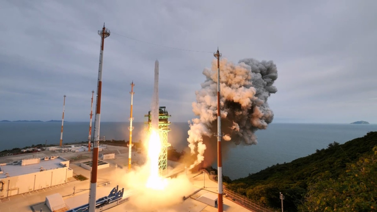 2023년 5월 누리호 3차 발사 순간. 전남 고흥군 나로우주센터에서 누리호가 발사되고 있다. / 뉴스1
