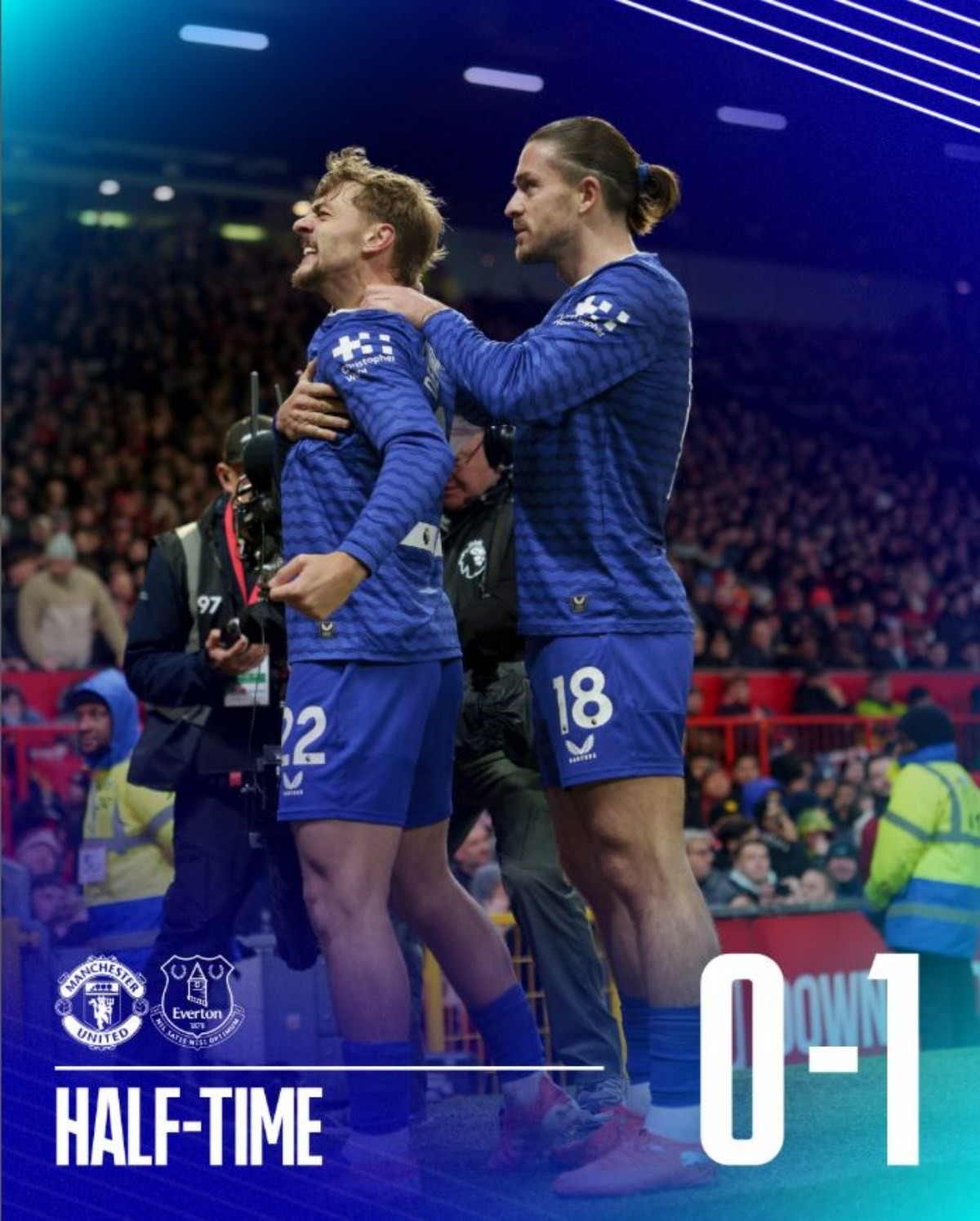 25일(한국 시각) 에버튼은 영국 맨체스터의 올드 트래포드에서 열린 맨유와의 2025~26 EPL 12라운드 원정 경기에서 1-0 승리했다. / 에버튼 인스타그램