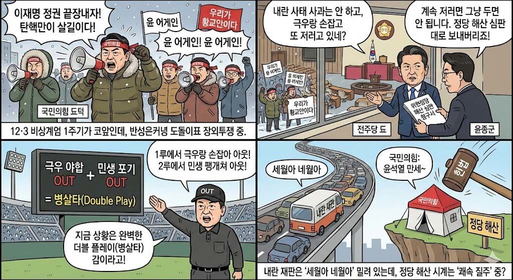 글에 대한 이해를 돕기 위해 AI 툴로 제작한 만평.