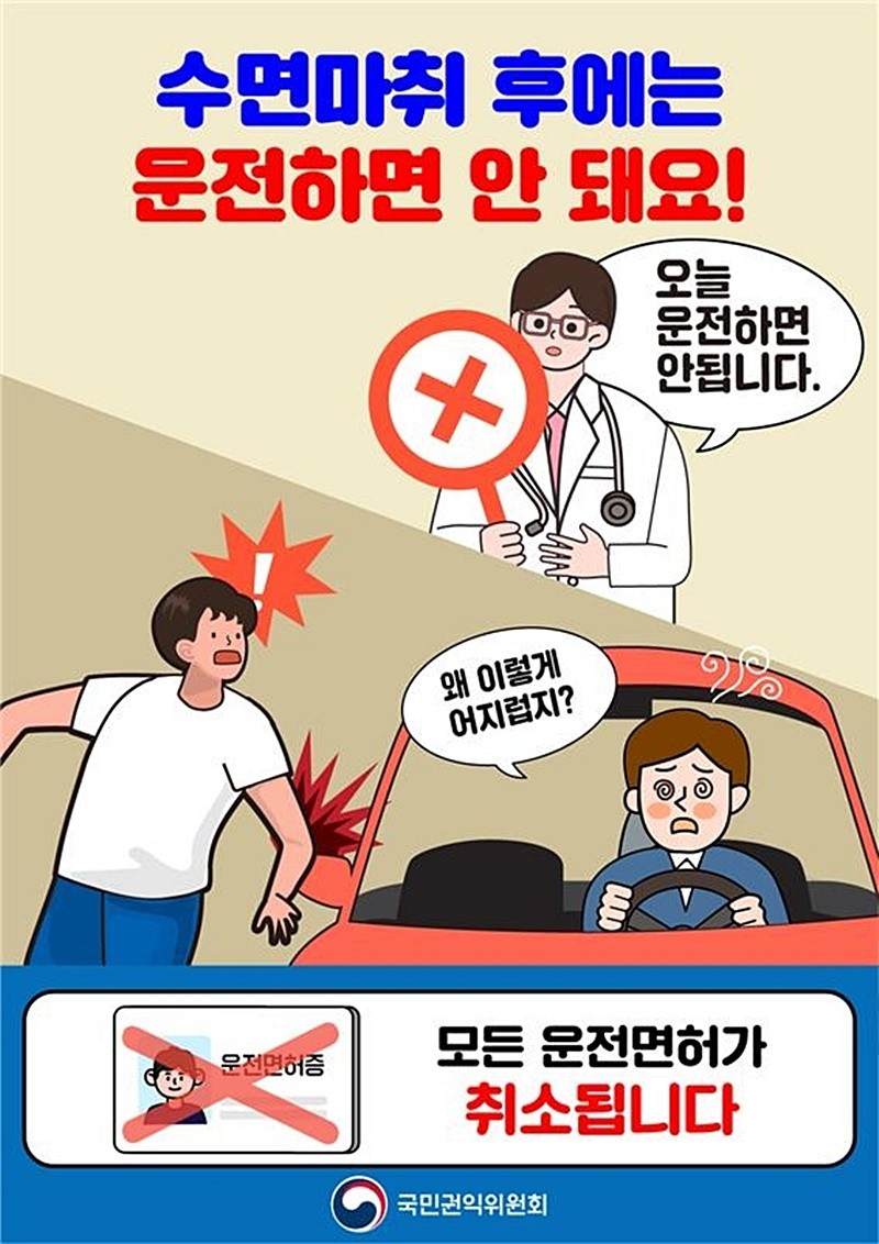 의료 시술 과정에서 의료용 향정신성의약품인 프로포폴을 맞은 뒤 약물의 영향이 남은 상태에서 운전했다면 면허를 취소해야 한다는 행정심판 결과가 27일 나왔다. 국민권익위원회 소속 중앙행정심판위원회는 운전자 A 씨가 경찰의 면허취소 처분에 불복해 제기한 행정심판 청구를 받아들이지 않았다고 밝혔다. / 국민권익위원회 제공