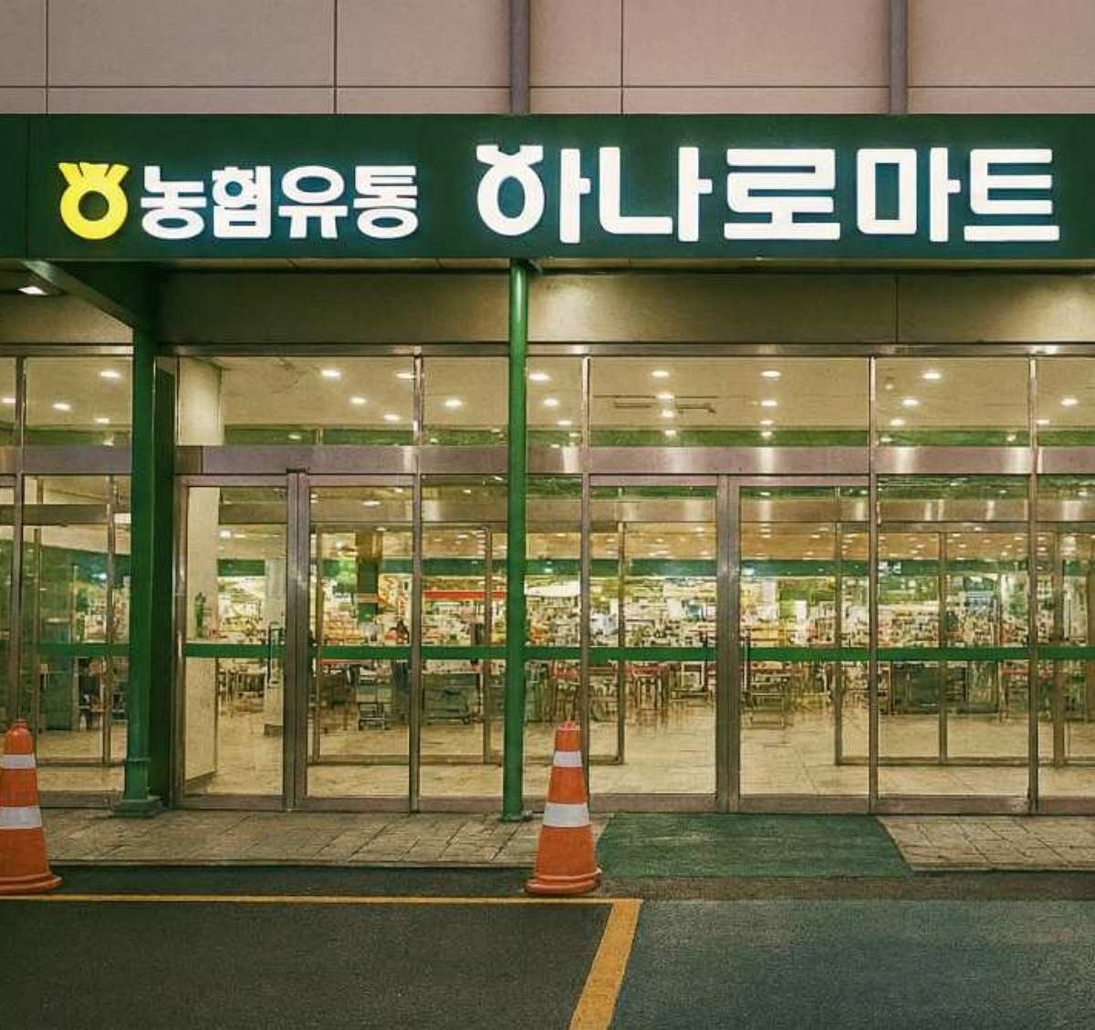 농협 하나로마트 매장 입구. 기사 내용을 바탕으로 AI가 생성한 자료사진.