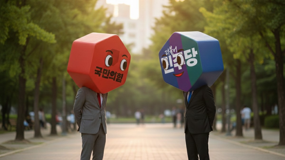 국민의힘과 더불어민주당. 기사 내용을 바탕으로 AI가 생성한 자료사진.
