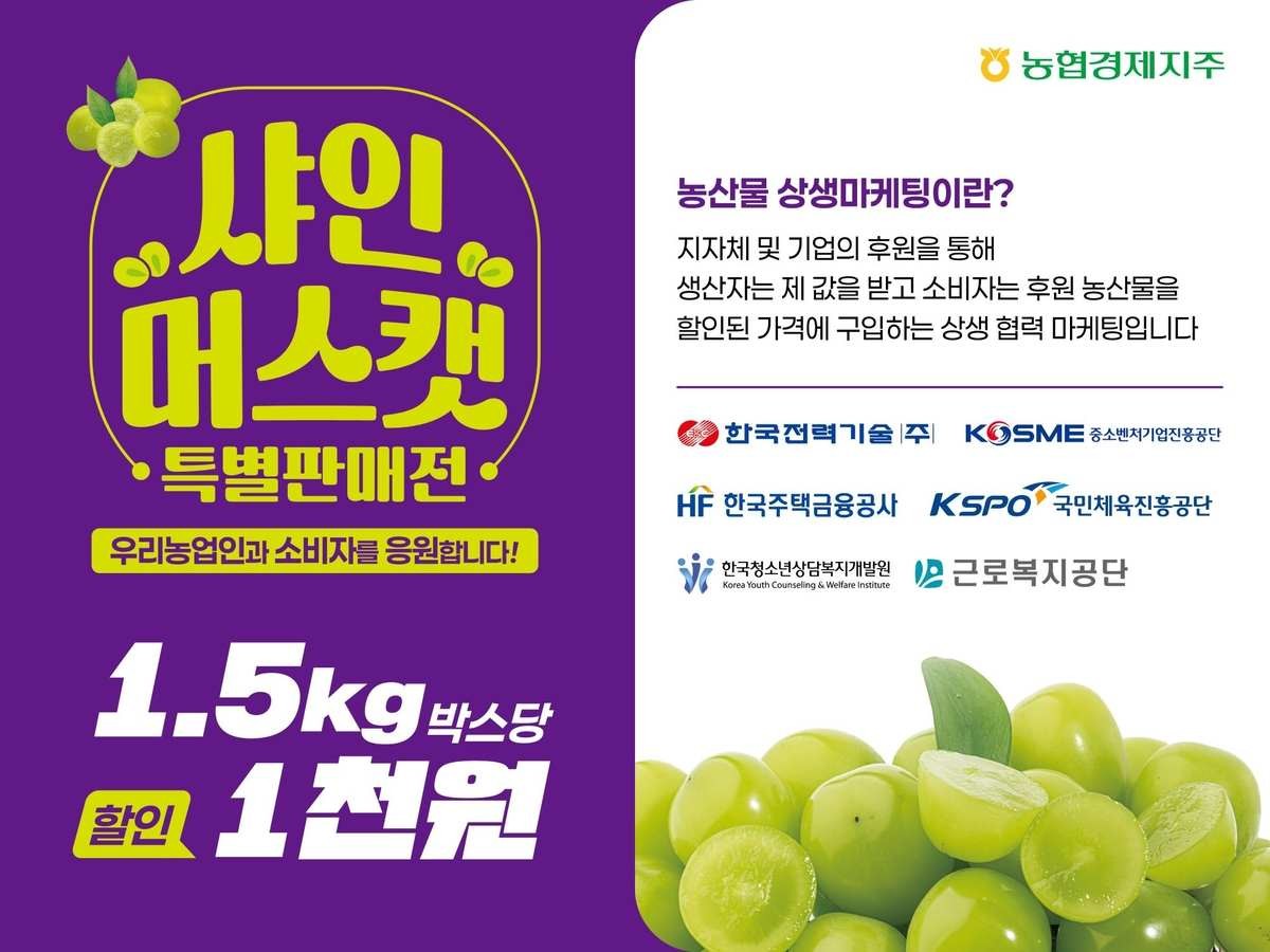 농협경제지주, 하나로마트서 샤인머스캣 소비촉진 상생 할인. / 농협경제지주 제공