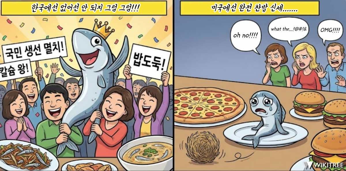 한국과 미국에서 전혀 다른 신세인 '멸치'. / 위키트리