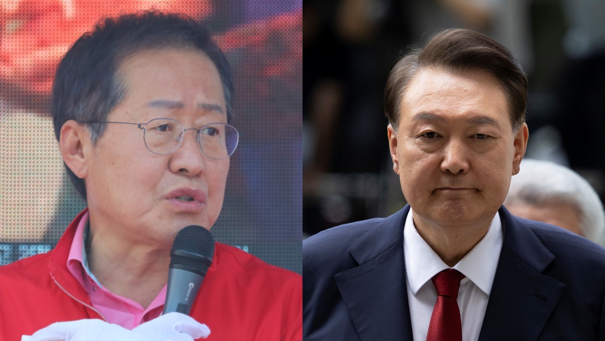 홍준표 전 대구시장(왼) - 윤석열 전 대통령(오). / 뉴스1