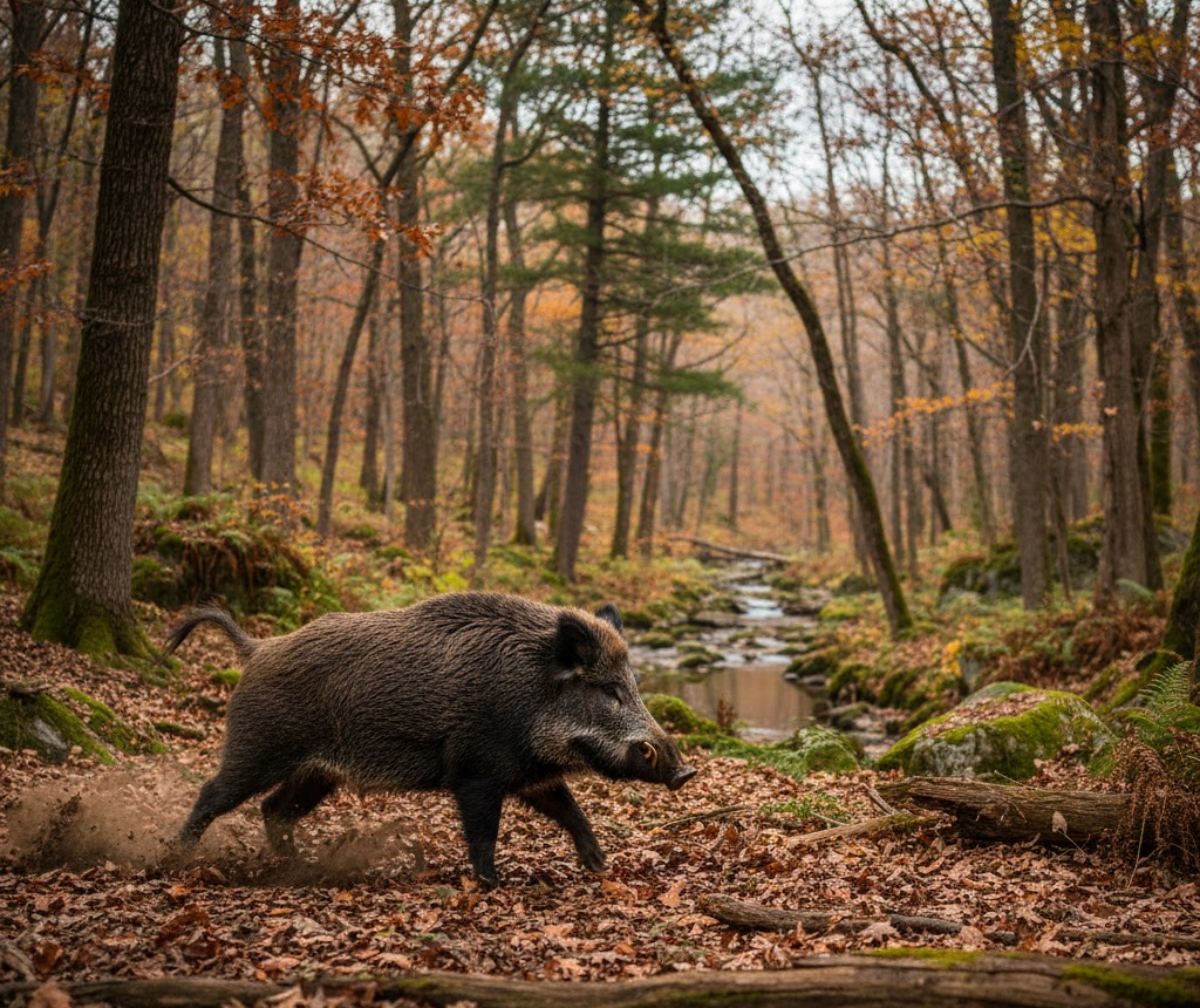 멧돼지. AI가 생성한 자료사진. (실제와 차이가 있을 수 있음을 알립니다.)